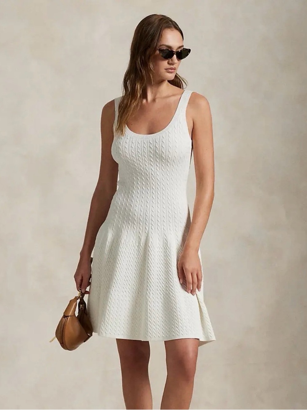 NWT Polo Ralph Lauren Cable-Knit Sleeveless Sweater Dress Size XXL Cream $498